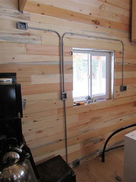 wiring log cabin walls